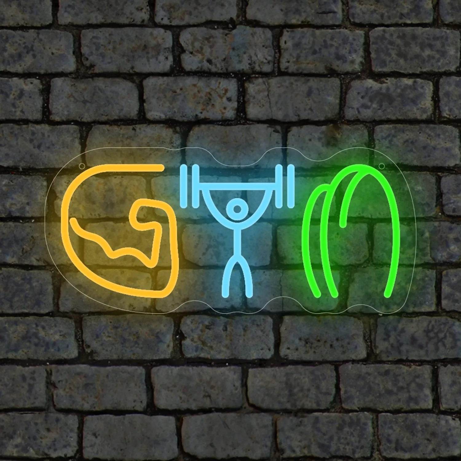 Gym Neon Sign Weightlifting Mu - Home Gym Neon Sign ulasan dan harga