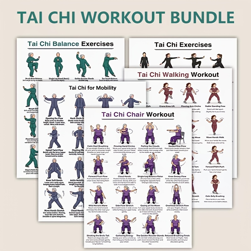 A4 Size 5pcs Tai Chi Workout S - Home Gym Routine ulasan dan harga