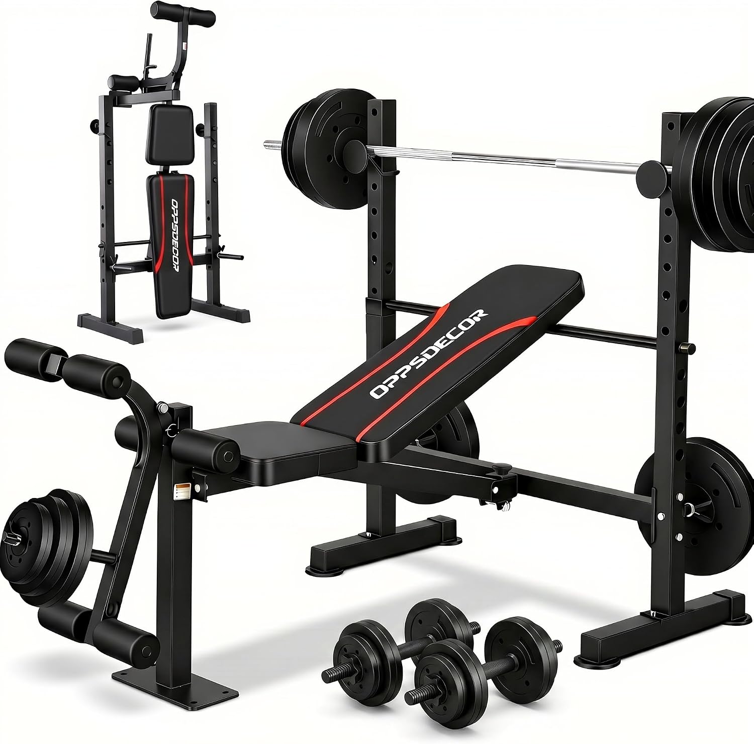 Weight Bench Set with Squat Ra - Home Gym Equipment Set ulasan dan harga